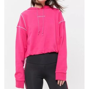 Adidas pink cropped hoodie